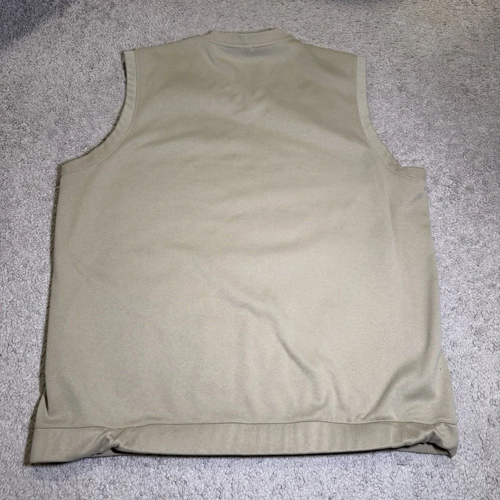 Nike Golf Vest Mens Large Beige Khaki Pullover V Neck Fit Dry Leisure Casual - Picture 2 of 12